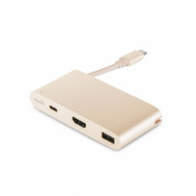 Moshi USB-C Multiport Adapter - USB-C хъб за свързване от USB-C към HDMI 4K, USB-C, USB-A (златист) 1