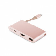 Moshi USB-C Multiport Adapter - USB-C хъб за свързване от USB-C към HDMI 4K, USB-C, USB-A (розово злато) 1