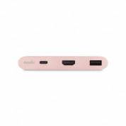 Moshi USB-C Multiport Adapter - USB-C хъб за свързване от USB-C към HDMI 4K, USB-C, USB-A (розово злато) 3