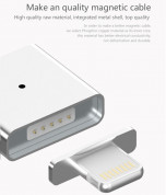 WSKEN Magnetic X-cable Cable - кабел с магнитен конектор за Apple продукти с Lightning (сребрист) 3
