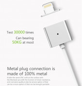 WSKEN Magnetic X-cable Cable - кабел с 2 магнитни конектори за Apple продукти с Lightning (сребрист) 5