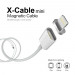 WSKEN Magnetic X-cable Cable - кабел с 2 магнитни конектори за Apple продукти с Lightning (сребрист) 3