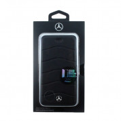 Mercedes-Benz Folio Case - кожен калъф (естествена кожа), тип портфейл за iPhone 8, iPhone 7 (черен) 6