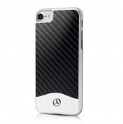 Mercedes-Benz Carbon Fiber Hard Case - дизайнерски карбонов кейс за iPhone SE (2022), iPhone SE (2020), iPhone 8, iPhone 7 (карбон-сребрист)