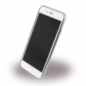 Guess Soft TPU Case - дизайнерски термополиуретанов кейс за iPhone 8, iPhone 7 (прозрачен-сребрист) 3