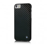 BMW Carbon Fiber Hard Case - дизайнерски карбонов кейс за iPhone 8, iPhone 7 (черен)