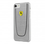 Ferrari Carbon Fiber Hard Case - дизайнерски карбонов кейс за iPhone SE (2020), iPhone 8, iPhone 7 (сребрист)