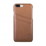 JT Berlin LeatherCover Style Case - кожен кейс (естествена кожа) за iPhone 8 Plus, iPhone 7 Plus (кафяв)