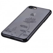 Devia Crystal Lotus Case - поликрабонатов кейс за iPhone 8, iPhone 7 (с кристали Сваровски) (черен) 8