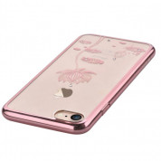 Devia Crystal Lotus Case - поликрабонатов кейс за iPhone 8, iPhone 7 (с кристали Сваровски) (розово злато) 3