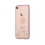 Devia Crystal Lotus Case - поликрабонатов кейс за iPhone 8, iPhone 7 (с кристали Сваровски) (розово злато)