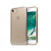 Torrii ChromeJelly Case - хибриден кейс с калено стъкло за iPhone SE (2022), iPhone SE (2020), iPhone 8, iPhone 7 (прозрачен-златист)