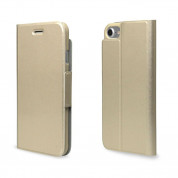 Torrii Torrio Leather Case - кожен калъф със слот за кр. карта и поставка за iPhone SE (2022), iPhone SE (2020), iPhone 8, iPhone 7 (златист)