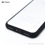 iPaint Matte Frame Case - дизайнерски поликарбонатов кейс с TPU рамка за iPhone SE (2022), iPhone SE (2020), iPhone 8, iPhone 7 (черен-прозрачен) 4