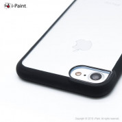 iPaint Matte Frame Case - дизайнерски поликарбонатов кейс с TPU рамка за iPhone SE (2022), iPhone SE (2020), iPhone 8, iPhone 7 (черен-прозрачен) 3