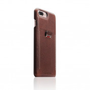 SLG Design D6 IMBL Case - кожен кейс (ествена кожа) за iPhone 8 Plus, iPhone 7 Plus (кафяв)