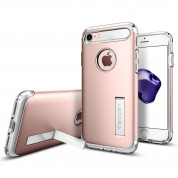 Spigen Slim Armor Case - хибриден кейс с поставка и най-висока степен на защита за iPhone 8, iPhone 7 (розово злато)