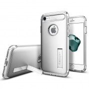 Spigen Slim Armor Case - хибриден кейс с поставка и най-висока степен на защита за iPhone 8, iPhone 7 (сребрист)
