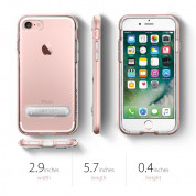 Spigen Crystal Hybrid Case - хибриден кейс с поставка и висока степен на защита за iPhone 8, iPhone 7 (роз. злато-прозрачен) 7