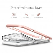Spigen Crystal Hybrid Case - хибриден кейс с поставка и висока степен на защита за iPhone 8, iPhone 7 (роз. злато-прозрачен) 5