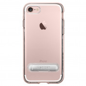 Spigen Crystal Hybrid Case - хибриден кейс с поставка и висока степен на защита за iPhone 8, iPhone 7 (роз. злато-прозрачен) 10