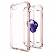 Spigen Crystal Shell Case - хибриден кейс с висока степен на защита за iPhone 8, iPhone 7 (прозрачен-розово злато) 1