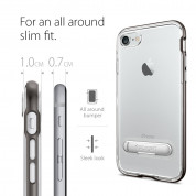 Spigen Crystal Hybrid Case - хибриден кейс с висока степен на защита и поставка за iPhone SE (2022), iPhone SE (2020), iPhone 8, iPhone 7 (прозрачен-сив) 7