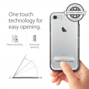 Spigen Crystal Hybrid Case - хибриден кейс с висока степен на защита и поставка за iPhone SE (2022), iPhone SE (2020), iPhone 8, iPhone 7 (прозрачен-сив) 5