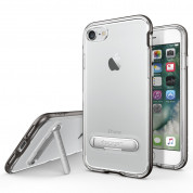 Spigen Crystal Hybrid Case - хибриден кейс с висока степен на защита и поставка за iPhone SE (2022), iPhone SE (2020), iPhone 8, iPhone 7 (прозрачен-сив)