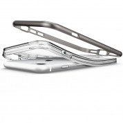 Spigen Crystal Hybrid Case - хибриден кейс с висока степен на защита и поставка за iPhone SE (2022), iPhone SE (2020), iPhone 8, iPhone 7 (прозрачен-сив) 12