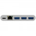 Macally 3.1 USB-C hub with USB, USB-C and Gigabit Ethernet - USB-C към 3ри портов USB хъб 1хGigabit Ethernet и 1хUSB-C (бял) 3