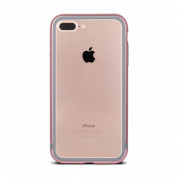 Moshi Luxe Bumper Case - метален бъмпер и покритие за задната част за iPhone 8 Plus, iPhone 7 Plus (розово злато)