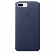 Apple iPhone Leather Case - оригинален кожен кейс (естествена кожа) за iPhone 8 Plus, iPhone 7 Plus (тъмносин)