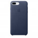 Apple iPhone Leather Case - оригинален кожен кейс (естествена кожа) за iPhone 8 Plus, iPhone 7 Plus (тъмносин) 1