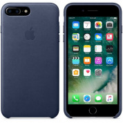 Apple iPhone Leather Case - оригинален кожен кейс (естествена кожа) за iPhone 8 Plus, iPhone 7 Plus (тъмносин) 3