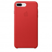 Apple iPhone Leather Case - оригинален кожен кейс (естествена кожа) за iPhone 8 Plus, iPhone 7 Plus (червен)