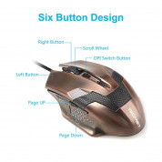 TeckNet M268 Raptor Gaming Mouse, 2000 DPI - геймърска мишка (за Mac и PC) (бронз) 3
