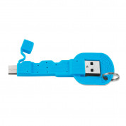 4smarts Basic KeyLink USB-C Cable - кабел тип ключодържател за всички устройства с USB-C (8.5 см) (син)