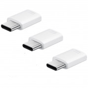 Samsung USB-C to microUSB Adapter 3pc. EE-GN930 - USB-C адаптер за устройства с USB-C порт (3 броя) (бял)
