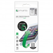 4smarts 360° Protection Set - тънък силиконов кейс и стъклено защитно покритие за дисплея на iPhone 8, iPhone 7 (черен)