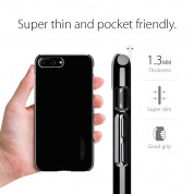 Spigen Thin Fit Case - качествен тънък матиран кейс за iPhone 8 Plus, iPhone 7 Plus (черен гланц) 3