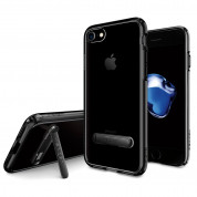 Spigen Ultra Hybrid Case S - хибриден кейс с висока степен на защита и поставка за iPhone 8, iPhone 7 (прозрачен-черен гланц)