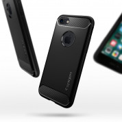 Spigen Rugged Armor Case - термополиуретанов кейс с най-висока степен на защита за iPhone SE (2022), iPhone SE (2020), iPhone 8, iPhone 7 (черен) 4