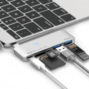 Elago Multi USB-C Hub - USB-C хъб към 2xUSB 3.0, MicroSD, SD и USB-C за MacBook и устройства с USB-C порт (сребрист)