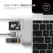 Elago Multi USB-C Hub - USB-C хъб към 2xUSB 3.0, MicroSD, SD и USB-C за MacBook и устройства с USB-C порт (сребрист) 1