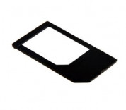Micro Sim адаптер и лепенка за изрязване на сим картата за мобилни устройства с микро сим (черен)