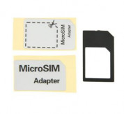 Micro Sim адаптер и лепенка за изрязване на сим картата за мобилни устройства с микро сим (черен) 1