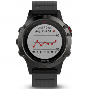 Garmin Fenix 5 - Мултиспорт GPS спортен часовник (сив с черна каишка) 5