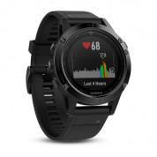 Garmin Fenix 5 Sapphire - Мултиспорт GPS спортен часовник със сапфирена леща (черен с черна каишка)