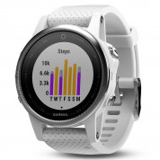 Garmin Fenix 5S - Мултиспорт GPS спортен часовник (сребрист с бяла каишка) 3
